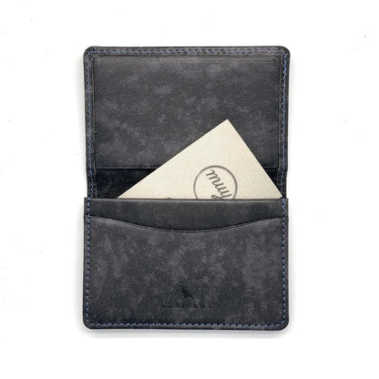 LEATHER FIND CARD CASE ANTIQUE SHADE LEATHER CUSTOM GREY