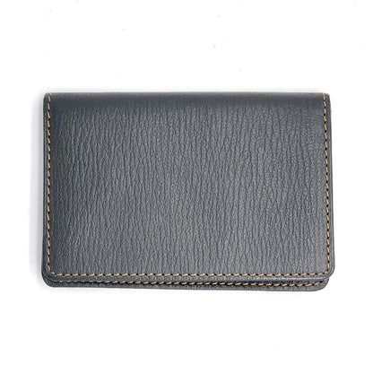 LEATHER FIND CARD CASE GOAT SHRINK LEATHER CUSTOM GREY