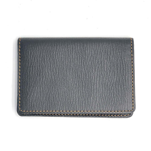LEATHER FIND CARD CASE GOAT SHRINK LEATHER CUSTOM GREY