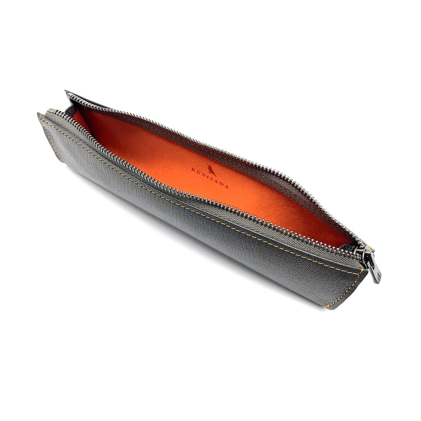 LEATHER FIND PEN CASE GOAT SHRINK LEATHER CUSTOM GREY