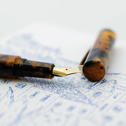 Marbled Fountain Pen Attaché Brown