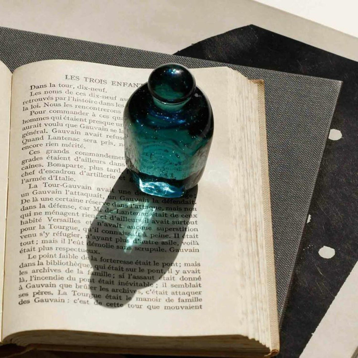 Recycled Glass Paper Weight soda bottle Blue