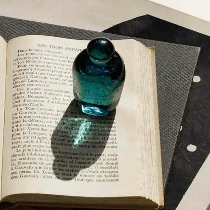 Recycled Glass Paper Weight soda bottle Blue