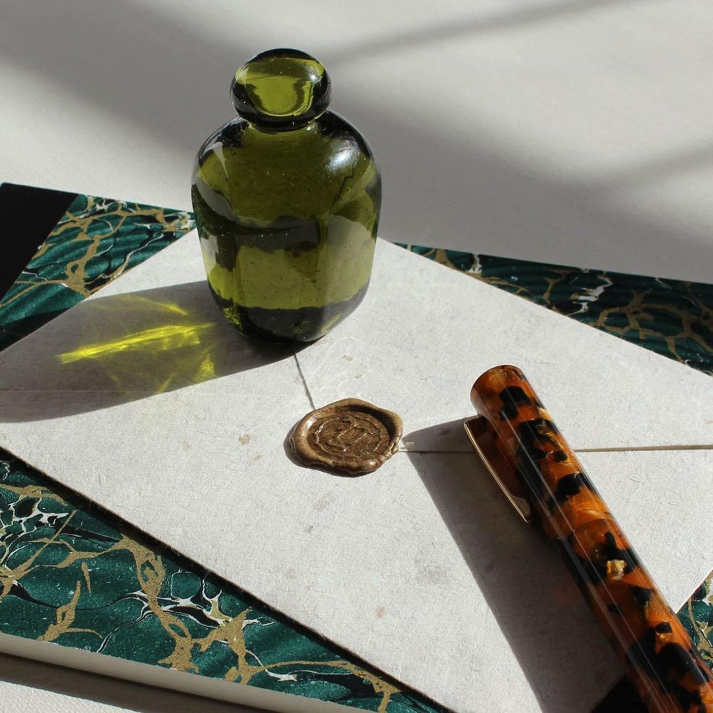 Recycled Glass Paper Weight Attaché / Sake Bottle / OLV