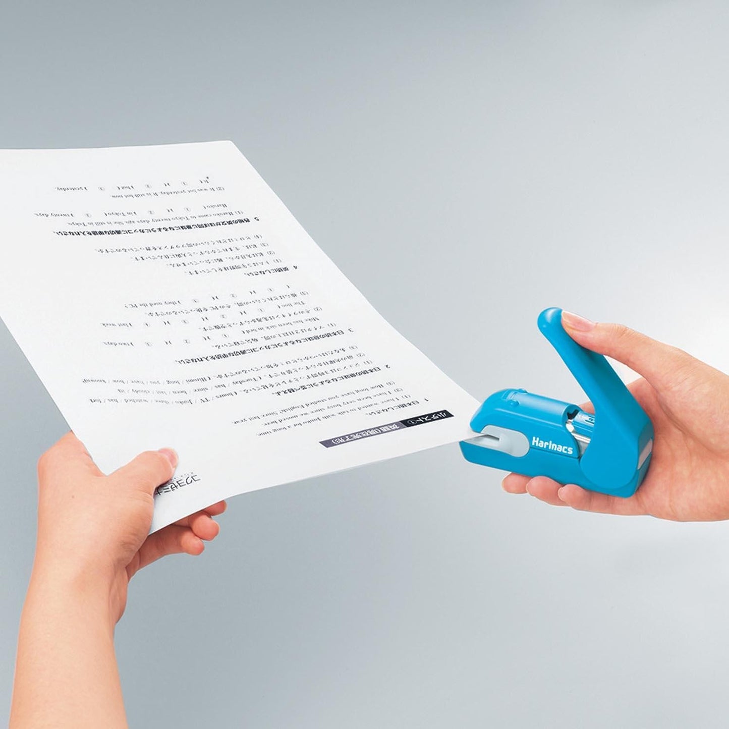 Stapleless Stapler Harinacs Press type 5 Sheets Blue