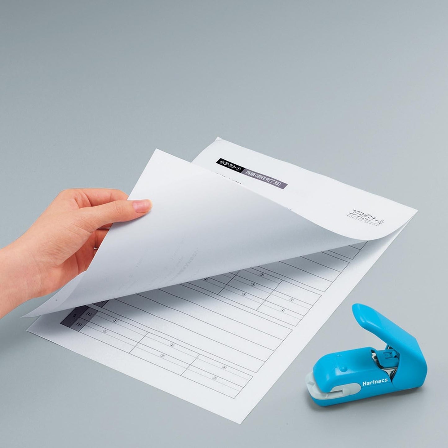 Stapleless Stapler Harinacs Press type 5 Sheets Blue