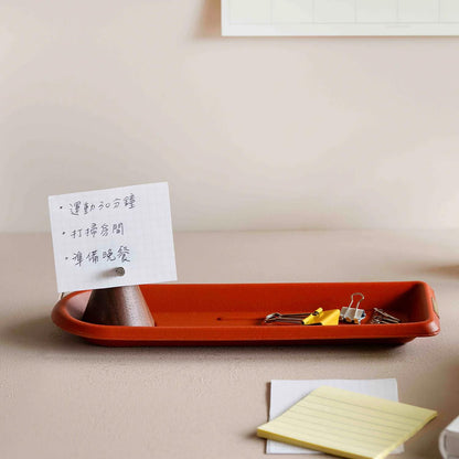 Classic Reflect - Eco Leather Tray-Brick Red S