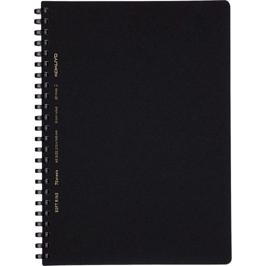 Soft Ring Notebook A5 Ruled Black