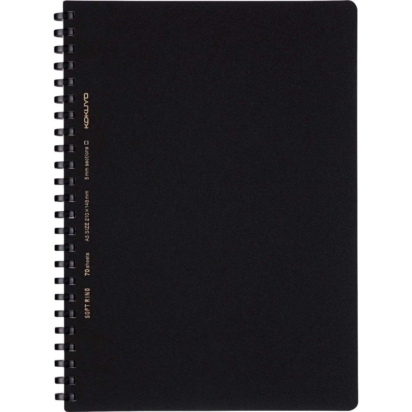 Soft Ring Notebook A5 Grid Black