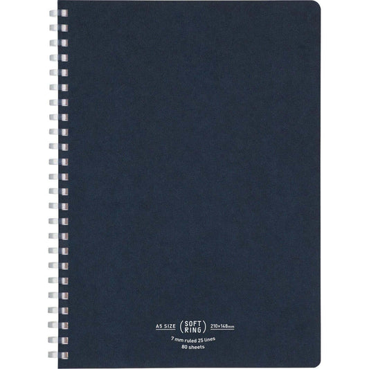 Soft Ring Notebook A5 Natural Navy